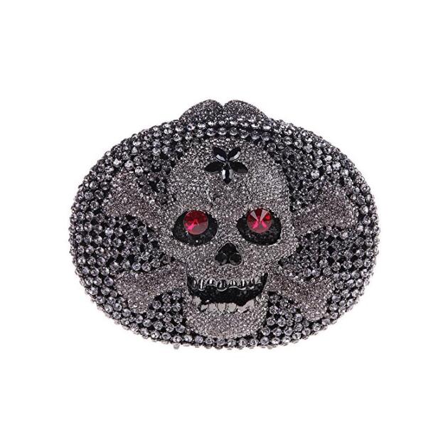 Skull Shaped Crystal Bag - Silver