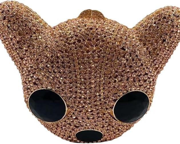 Crystal Bag Cat Design - Brown