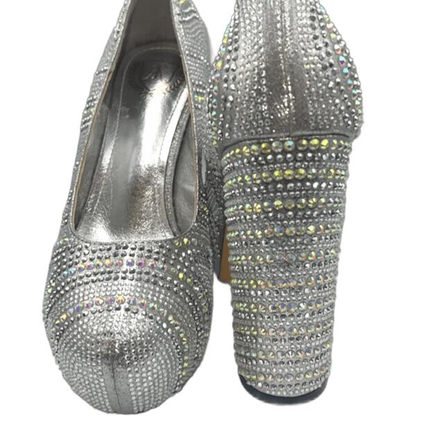 Studded High Heel Shoes - Silver